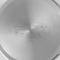 Кастрюля Катунь «Общепит», 1 л, d=14 см, с крышкой, капсульное дно, индукция, нержавеющая сталь, хромированная