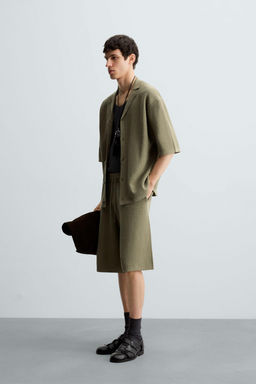 TEXTURED KNITTED BERMUDA SHORTS - Zara фото 13