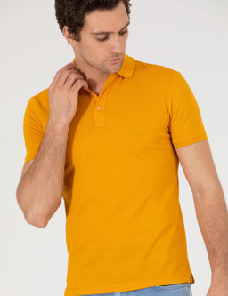 Koyu Sar_ Polo Yaka Slim Fit Basic Merserize T-shirt