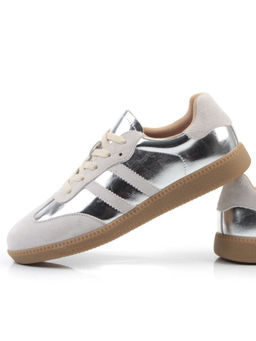 03-270-6C GREY/SILVER Кеды женские (натуральная кожа) - Фабричный китай фото 15