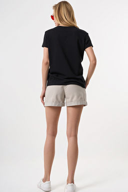 Футболка прямого силуэта с принтом черная