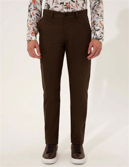 Kahverengi Regular Fit Kanvas Pantolon