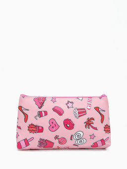 Цена за 2 шт. Косметичка-пенал на молнии, плоская, маленькая, с рисунком Girl, розовая - Simaland фото 2