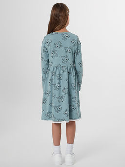 Платье для девочек зеленое с принтом зайчиков - Mark formelle фото 3