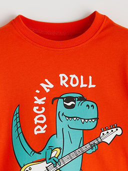 Bisiklet Yaka Bask?l? Erkek ?ocuk Ti??rt