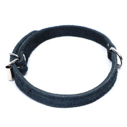 Ошейник замшевый двухслойный 1,2 см, ОШ 30-38 см, черный - Пижон фото 2