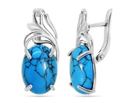 Серьги из серебра бирюза пресс., СПН4050