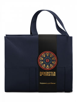 Корзина для белья 40,2x30,2x50,2 тёмно-синий оксфорд - Denastia фото 6