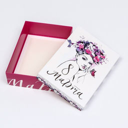 Цена за 5 шт. Подарочная коробка 8 марта с девушкой, 21 х 15 х 5,7 см - UPAK LAND фото 4