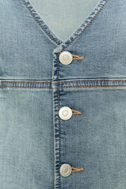 TOP CHALECO DENIM TRF / Azul