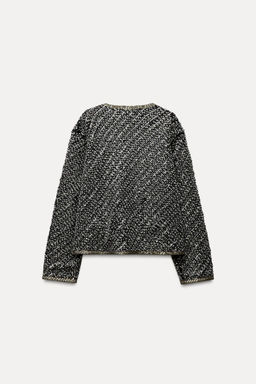 SEQUINNED BEADED CARDIGAN - Zara фото 4
