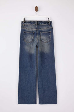 Mavi Yuksek Bel %100 Pamuk Genis Paca Wide Leg Jeans TWOSS26JE00013 - Trendyolmilla фото 2