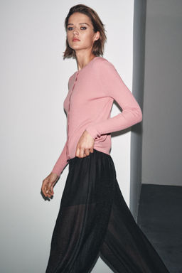 100% WOOL RIBBED CARDIGAN - Zara фото 5