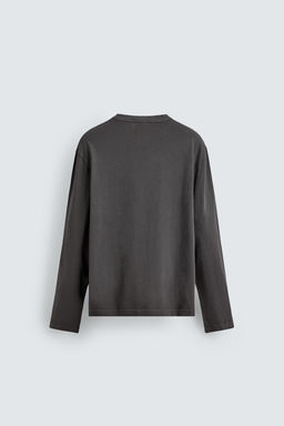 RELAXED FIT LONG SLEEVE T-SHIRT - Zara фото 8