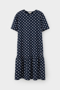 ЕВТ 5066/чернильный,мини цветы платье жен