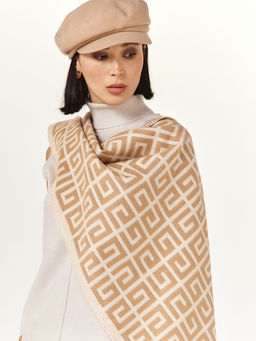 в составе ШЕРСТЬ  и КАШЕМИР Большой, мягкий, теплый  двусторонний палантин - Tantino фото 4