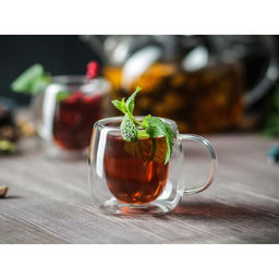 Кружка стеклянная с двойными стенками Magistro Дуо, 80 мл, 976,3 см  фото 4