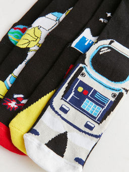 Desenli Erkek ?ocuk Soket ?orap 5li - Waikiki фото 3