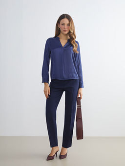 B?y?k Beden Standart Fit Kad?n Cigarette Pantolon