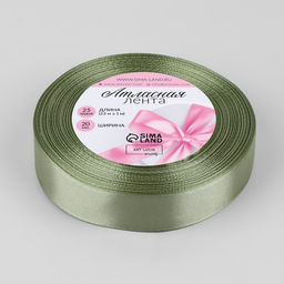 Цена за 3 шт. Лента атласная, 20 мм, 23±1 м, нежно-зелёная №65