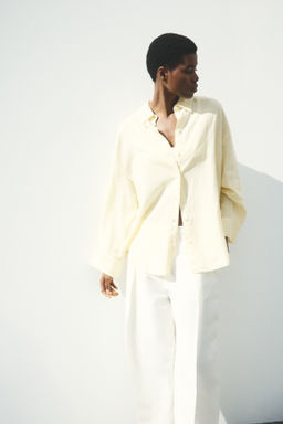 Camisa oversize en mezcla de lino - H&m фото 4