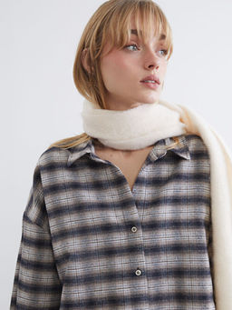 Ekose Oversize Kad?n Oduncu G?mlek