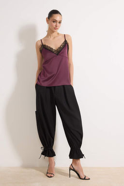 Mor Dantel Garnili Saten Party Bluz TPRSS26BZ00037 - Trendyolmilla фото 2