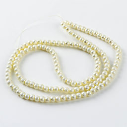 Бусины из стекла, набор 140 шт., размер 1 шт. — 6 мм, цвет белый