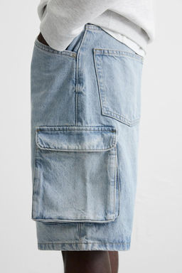 DENIM CARGO BERMUDA SHORTS - Zara фото 5