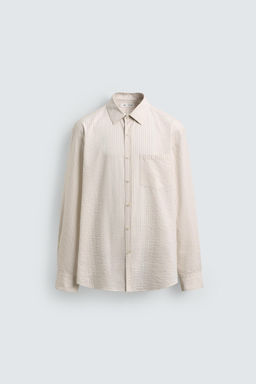 CAMISA REGULAR FIT RAYAS / Amarillo claro