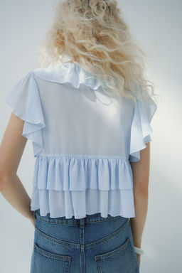 Flounced tie-front blouse - H&m фото 5