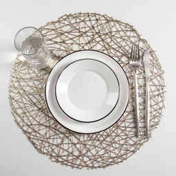 Набор салфеток сервировочных на стол Доляна Паутинка, d=38 см, 4 шт, цвет золотой  фото 3