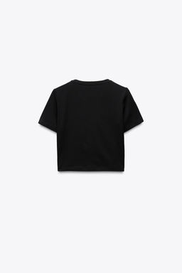 CROPPED STRETCH T-SHIRT - Zara фото 115