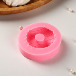 Молд Доляна Пончик с глазурью, силикон, d=6 см, цвет розовый  фото 3