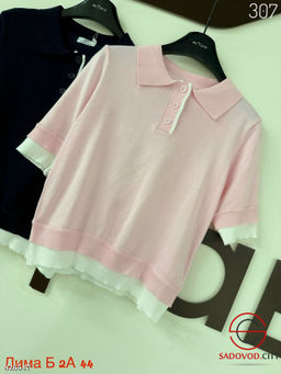 Футболка поло женская с пуговицами