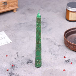 Свеча магическая «На здоровье» с травой, зелёная, 20 см
