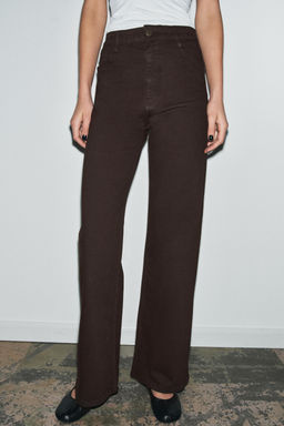 JEANS ZW COLLECTION WIDE LEG TIRO ALTO / Marr?n - Zara фото 2