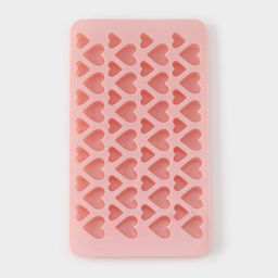 Форма для льда Доляна «Сердечки», силикон, 19.5×11.5 см, 56 ячеек (2×2/1.5×1.5 см), розовая