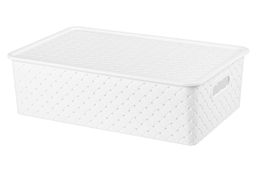 Корзинка с крышкой 7,5 л 35*24,5*10,5 см "Береста" белая (модель 5221/06)