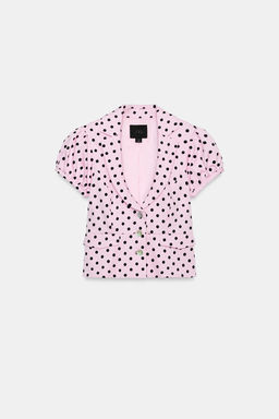 TOP CORTO BOTONES LUNARES / Rosa claro - Zara фото 6