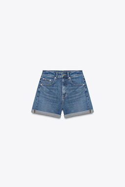 HIGH-WAIST MOM FIT TRF BERMUDA SHORTS - Zara фото 14