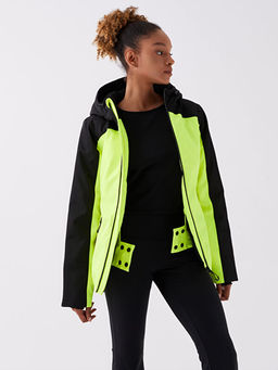 Kap??onlu Renk Bloklu Uzun Kollu Kad?n Kayak Montu - Waikiki фото 3