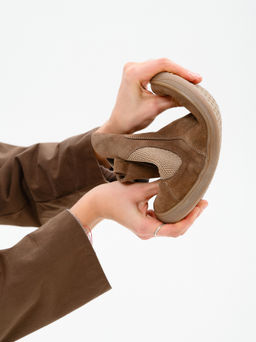 Босоногие ботинки 366.К.NATAbr.Серо-коричневая замша