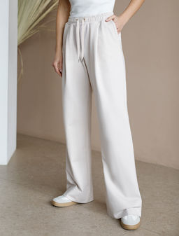 Брюки Vilatte свободные футер-двухнитка бежевый