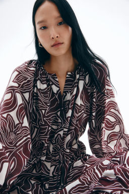 Vestido oversize con cintur?n de anudar - H&m фото 6