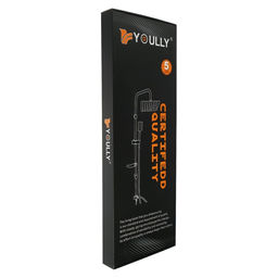 Душевая система ZEIN Z1013, тропическая и ручная лейка 5 режимов, 2 шланга, мыльница, графит