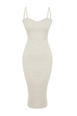 TRENDYOLMILLA Pembe Vucuda Oturan Midi Triko H?rka Elbise Tak?m TWOSS21EL0208 фото 36