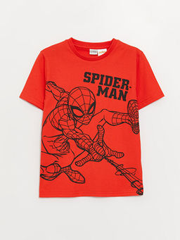 Bisiklet Yaka Spiderman Bask?l? K?sa Kollu Erkek ?ocuk Ti??rt