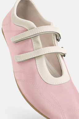 SATIN EFFECT TOPSTITCHED BALLERINAS - Zara фото 9