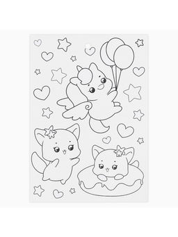 Цена за 10 шт. Наклейки детские бумажные «Милые персонажи», c раскраской, 10×14 см